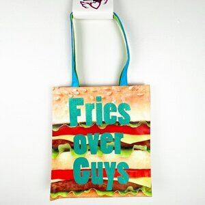 Fries Over Guys Hamburger Vinyl Double Handle Tote Bag
